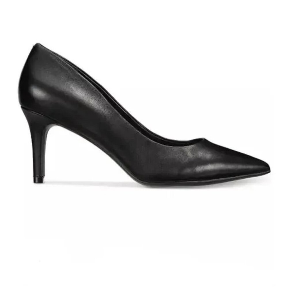 ALFANI Step N' Flex Pointed Toe Elegant Black Leather High Heel Pumps 7.5M -EUC - Picture 3 of 15